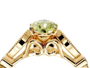 Solitaire Engagement Ring Setting for Fancy Yellow Pear-Shaped Center with Marquise and Bezel Accents and Prong Head in Yellow Gold