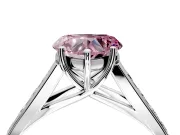 Solitaire Engagement Ring Setting for Fancy Pink Heart-Shaped Center with Cathedral Channel Band and Prong Head in White Gold