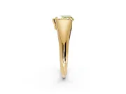 Tension Engagement Ring Setting for Fancy Yellow Heart-Shaped Center with Wide Tapered Band and Tension Head in Yellow Gold