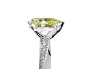 Side Accent Engagement Ring Setting for Fancy Yellow Pear-Shaped Center with Accent Shoulders and Prong Head in White Gold