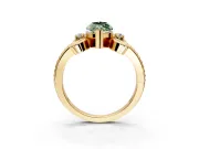 Solitaire Engagement Ring Setting for Fancy Green Marquise Center with Twisted Band and Scroll Prong Head in Yellow Gold