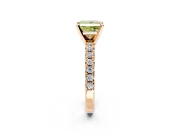 Solitaire Engagement Ring Setting for Fancy Yellow Princess Cut Center with Large Accents and Prong Head in Rose Gold