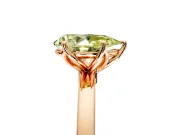 Solitaire Engagement Ring Setting for Fancy Yellow Pear-Shaped Center with Thin Rounded Plain Band and Prong Head in Rose Gold