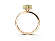 Hidden Halo Engagement Ring Setting for Fancy Yellow Heart-Shaped Center with Plain Band and Tall Prong Head in Rose Gold