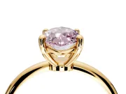 Minimalist Solitaire Engagement Ring Setting for Fancy Pink Marquise Center with Thin Band and Prong Head in Yellow Gold
