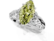 Solitaire Engagement Ring Setting for Fancy Yellow Marquise Center with Filigree Accent Basket and Prong Head in Platinum