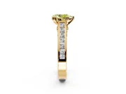 Solitaire Engagement Ring Setting for Fancy Yellow Pear-Shaped Center with Channel Band and Double Claw Prong Head in Yellow Gold