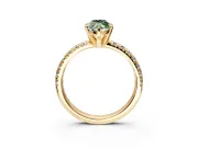 Solitaire Engagement Ring Setting for Fancy Green Marquise Center with Large Accents and Prong Head in Yellow Gold
