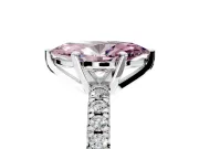 Solitaire Engagement Ring Setting for Fancy Pink Marquise Center with Large Accents and Prong Head in Platinum