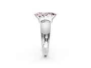 Tension Engagement Ring Setting for Fancy Pink Marquise Center with Wide Flat Band and Tension Head in Platinum