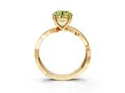 Solitaire Engagement Ring Setting for Fancy Yellow Round Cut Center with Pave and Plain Crossover Band and Prong Head in Yellow Gold