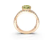 Solitaire Engagement Ring Setting for Fancy Yellow Princess Cut Center with Wide-Open Split Shank and Prong Head in Rose Gold