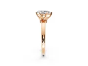 Solitaire Engagement Ring Setting for Pear-Shaped Center with Plain Band and Tulip Prong Head in Rose Gold