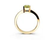 Solitaire Engagement Ring Setting for Fancy Yellow Emerald Cut Center with Plain Band and Flat Tab Prong Head in Yellow Gold