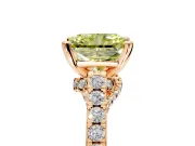 Solitaire Engagement Ring Setting for Fancy Yellow Radiant Cut Center with Crossover Accents and Prong Head in Rose Gold
