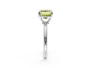 Minimalist Solitaire Engagement Ring Setting for Fancy Yellow Asscher Cut Center with Thin Band and Prong Head in Sterling Silver