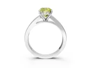Solitaire Engagement Ring Setting for Fancy Yellow Cushion Cut Center with Princess Cut Channel Band and Prong Head in Platinum