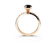 Open Basket Engagement Ring Setting for Fancy Black Oval Center with Pave Band and Prong Head in Rose Gold