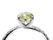 Solitaire Engagement Ring Setting for Fancy Yellow Marquise Center with Micro Pave Band and Prong Head in Platinum