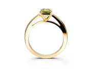 Solitaire Engagement Ring Setting for Fancy Yellow Emerald Cut Center with Flat-Sided Plain Band and Prong Head in Yellow Gold
