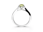 Solitaire Engagement Ring Setting for Fancy Yellow Marquise Center with Tapered Shoulders and Prong Head in Platinum