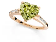 Solitaire Engagement Ring Setting for Fancy Yellow Heart-Shaped Center with Channel Accents and Prong Head in Rose Gold