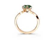 Solitaire Engagement Ring Setting for Fancy Green Cushion Cut Center with Plain Split Shank and Prong Head in Rose Gold