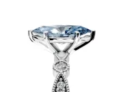 Solitaire Engagement Ring Setting for Fancy Blue Marquise Center with Milgrain Bezel Accents and Prong Head in Platinum