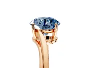 Solitaire Engagement Ring Setting for Fancy Blue Round Cut Center with Plain Bypass Twist Band and Prong Head in Rose Gold
