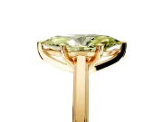 Solitaire Engagement Ring Setting for Fancy Yellow Marquise Center with Flat-Sided Plain Band and Prong Head in Yellow Gold