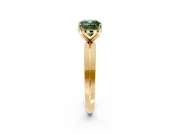 Solitaire Engagement Ring Setting for Fancy Green Cushion Cut Center with Wide Knife Ridge Band and Prong Head in Yellow Gold