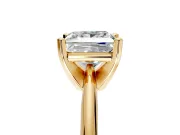 Solitaire Engagement Ring Setting for Princess Cut Center with Knife Ridge Band and Claw Prong Head in Yellow Gold