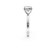 Solitaire Engagement Ring Setting for Princess Cut Center with Fine Wire Band and Prong Head in White Gold