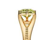 Solitaire Engagement Ring Setting for Fancy Yellow Asscher Cut Center with Milgrain Cathedral Band and Prong Head in Yellow Gold