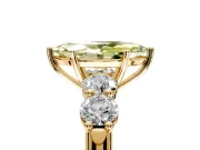 5 Stone Engagement Ring Setting for Fancy Yellow Marquise Center with Graduated Accents and Prong Head in Yellow Gold