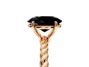 Solitaire Engagement Ring Setting for Fancy Black Oval Center with 2-Strand Rope Twist Band and Prong Head in Rose Gold