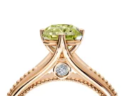 Solitaire Engagement Ring Setting for Fancy Yellow Radiant Cut Center with Milgrain Cathedral Band and Prong Head in Rose Gold