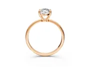 Minimalist Solitaire Engagement Ring Setting for Marquise Center with Thin Band and Prong Head in Rose Gold