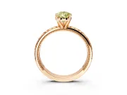 Solitaire Engagement Ring Setting for Fancy Yellow Pear-Shaped Center with Milgrain X Pattern Band and Prong Head in Rose Gold