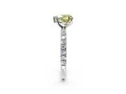 Solitaire Engagement Ring Setting for Fancy Yellow Heart-Shaped Center with Micro Pave Band and Prong Head in Platinum