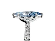 Solitaire Engagement Ring Setting for Fancy Blue Marquise Center with Micro Pave Band and Prong Head in Platinum