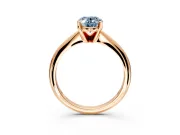 Solitaire Engagement Ring Setting for Fancy Blue Oval Center with Knife Ridge Band and Claw Prong Head in Rose Gold
