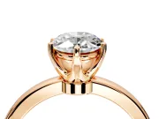 Solitaire Engagement Ring Setting for Oval Center with Plain Band and Tulip Prong Head in Rose Gold