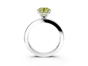 Solitaire Engagement Ring Setting for Fancy Yellow Round Cut Center with Channel Baguette Band and Prong Head in Platinum