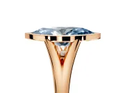 Solitaire Engagement Ring Setting for Fancy Blue Marquise Center with V Split Shank and Bezel Head in Rose Gold