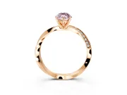 Side Accent Engagement Ring Setting for Fancy Pink Marquise Center with Accent Shoulders and Prong Head in Rose Gold