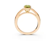 Solitaire Engagement Ring Setting for Fancy Yellow Emerald Cut Center with Flat-Sided Plain Band and Prong Head in Rose Gold
