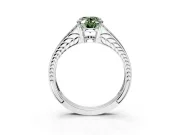 Split Shank Engagement Ring Setting for Fancy Green Oval Center with Pave Split Shank and Prong Head in Platinum
