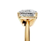 Solitaire Engagement Ring Setting for Radiant Cut Center with Knife Ridge Band and Claw Prong Head in Yellow Gold