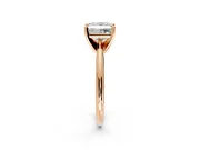 Solitaire Engagement Ring Setting for Princess Cut Center with Knife Ridge Band and Claw Prong Head in Rose Gold